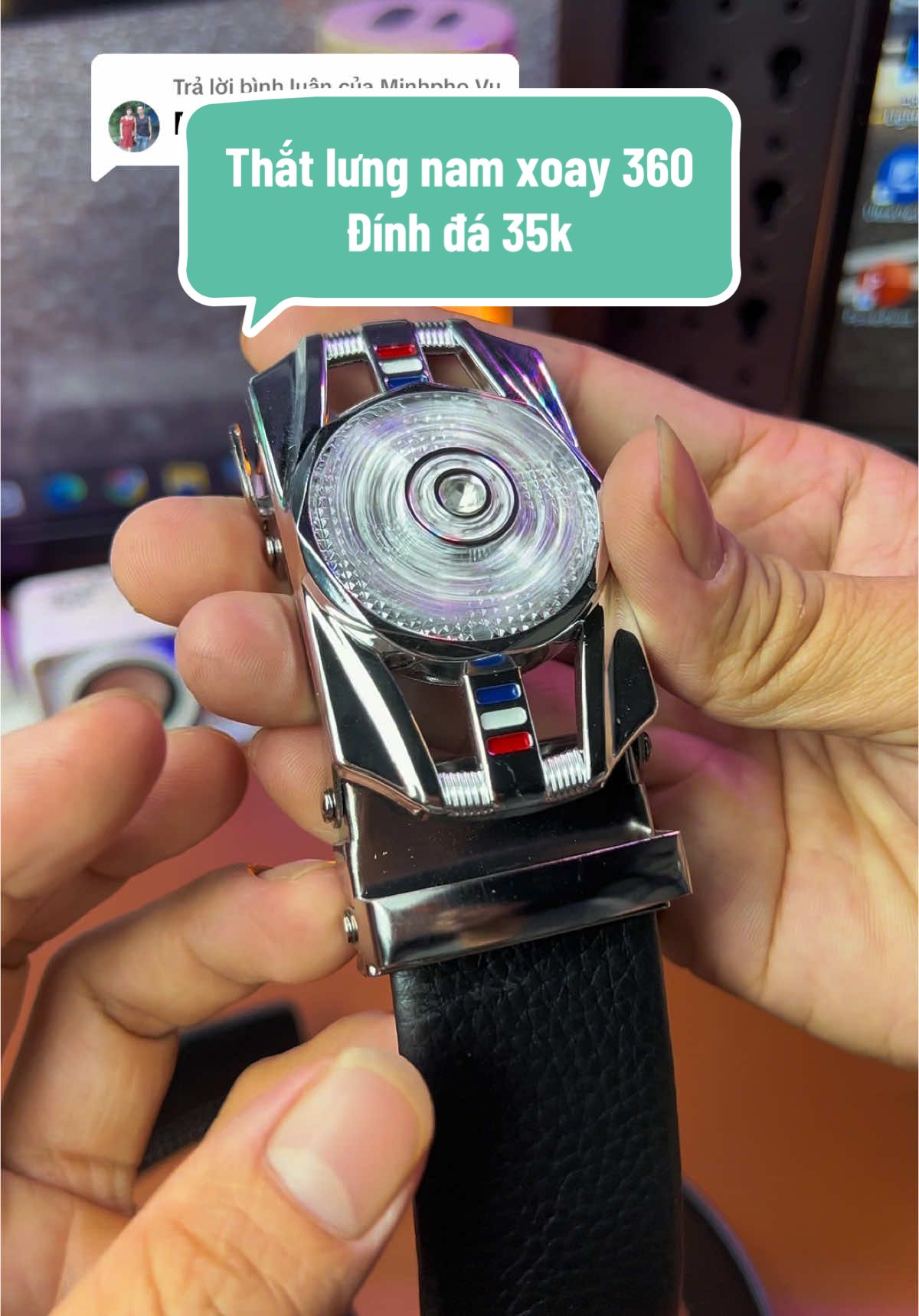 Trả lời @Minhpho Vu Thắt lưng nam mặt xoay 360 đính đá, khóa tự động, da mềm dẻo, không bong tróc #thatlung #thatlungnam #thatlungda #thatlungnamcaocap #thoitrangnam #daydanam #ojkdangtien