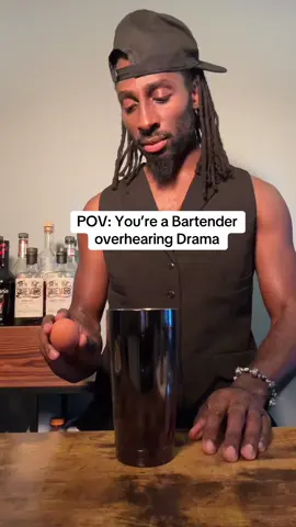 POV: You’re A Bartender overhearing Drama. Sounds like a Zesty Whiskey Sour is in order 🍸  Whiskey sour: Egg white  Bourbon (High West) Simple syrup Lemon juice Lemon Zest Bitters Orange Slice (garnish) #haha #bartender #funny #men #women #facts #drama #dating