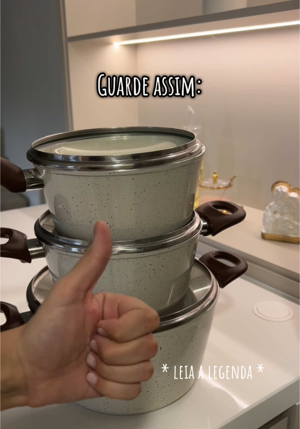 Um jeitinho bem mais prático de guardar suas panelas, além de não precisar ficar procurando as tampas, pois elas ficam bem acessíveis né? 🤭🤣 Além de evitar que uma arranhe o aderente da outra 🫶🏻 ajuda muito na organização, eu sempre fiz assim aqui em casa e resolvi trazer aqui para vocês 📝😍 Gostou? Curte e compartilha com alguma amiga 🍀 #dica #dicadecasa #dicadonadecasa #donadecasa #panelaantiaderente #cozinha #organização #organizaçãodecasa #cozinhaorganizada 