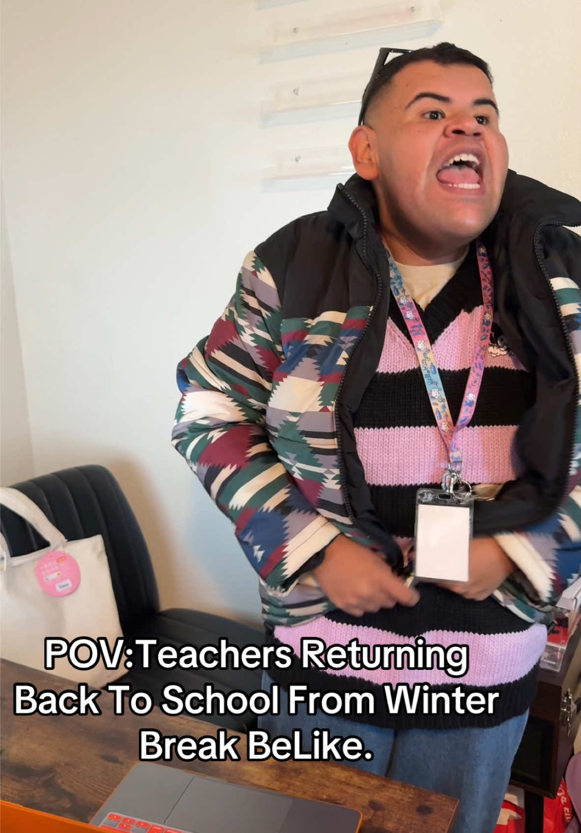 Teachers Returning Back To School From Winter Break BeLike!! Ya’ll Who Remembers The New Year Speech? 😭😂 #fyp #teacher #school #newyear .