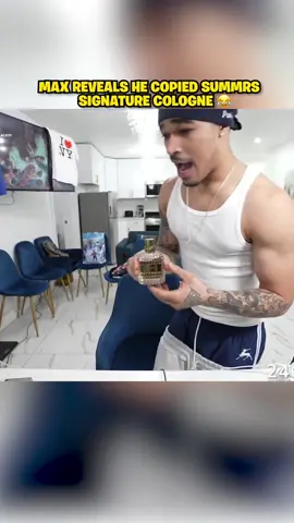 Max copied Summrs’ cologne 😂 #plaqueboymax #summrs #foryou #fyp #viral 