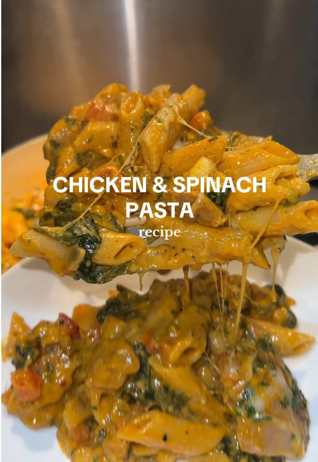 Cheesy Chicken & Spinach Pasta Recipe 😋 INGREDIENTS: (Chicken) 1kg boneless chicken thigh, cut small  2 heaped tbsp lemon & herb seasoning  2tsp garlic powder 2tsp onion powder  1tsp black pepper  salt to taste  (Pasta Sauce) 30g butter  1 medium onion, diced  2 red peppers diced  1tbsp garlic, crushed  1 heaped spoon tomato puree 3/4 pack of baby spinach  300ml double cream  1tsp black pepper  1tsp dried oregano  350g pasta  50g cheddar cheese 50g mozzarella cheese #creamypasta #chickenpasta #pasta #pastatiktok #pastarecipe #cooking #dinneridea #Recipe #EasyRecipe 