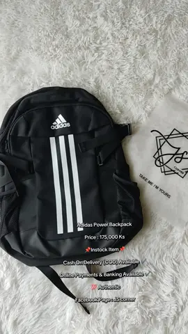 Adidas Power Backpack #Adidas  #Backpack  #instock  #JScorner  #authentic  #yangon  #myanmartiktok🇲🇲🇲🇲  #fyp 