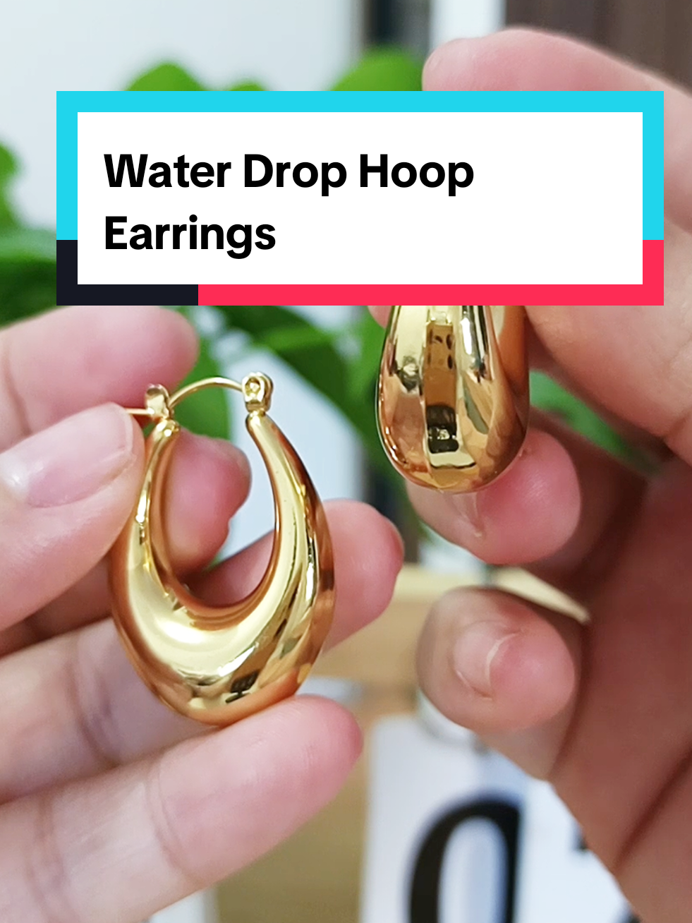 Non tarnish hypoallergenic Stainless steel WaterDrop Hoop earrings #hoopearrings #earrings #waterdrop 