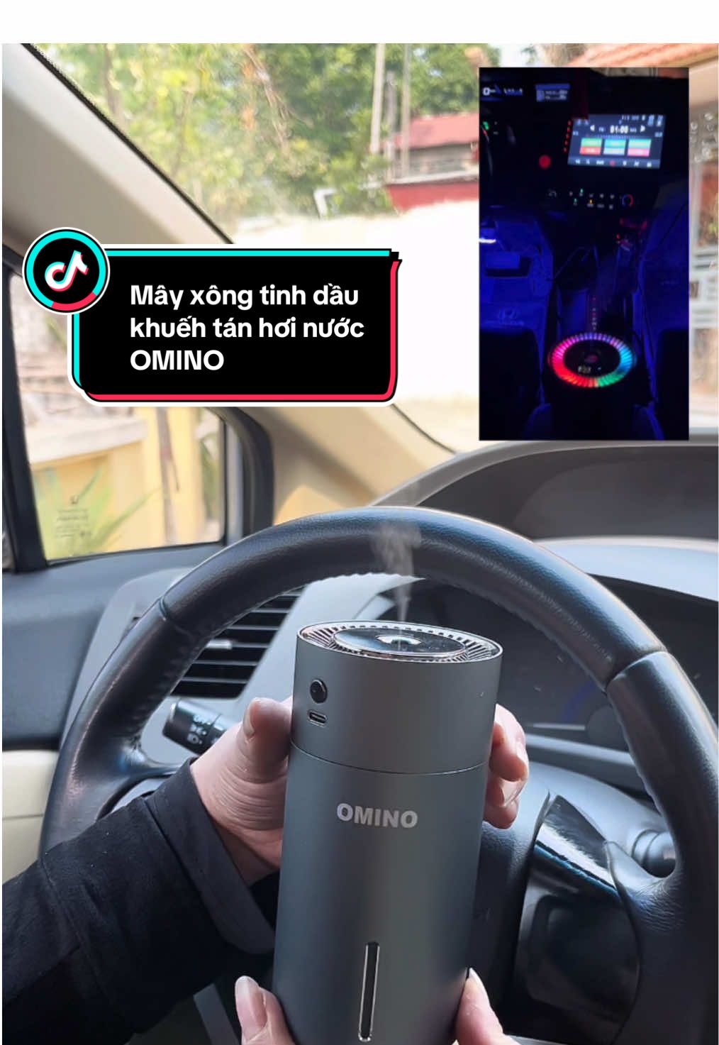 Máy xông tinh dầu khuếch tán hơi nước OMINO #oto #xuhuong #phukienotoxemaykimhoa #mayxongtinhdau 