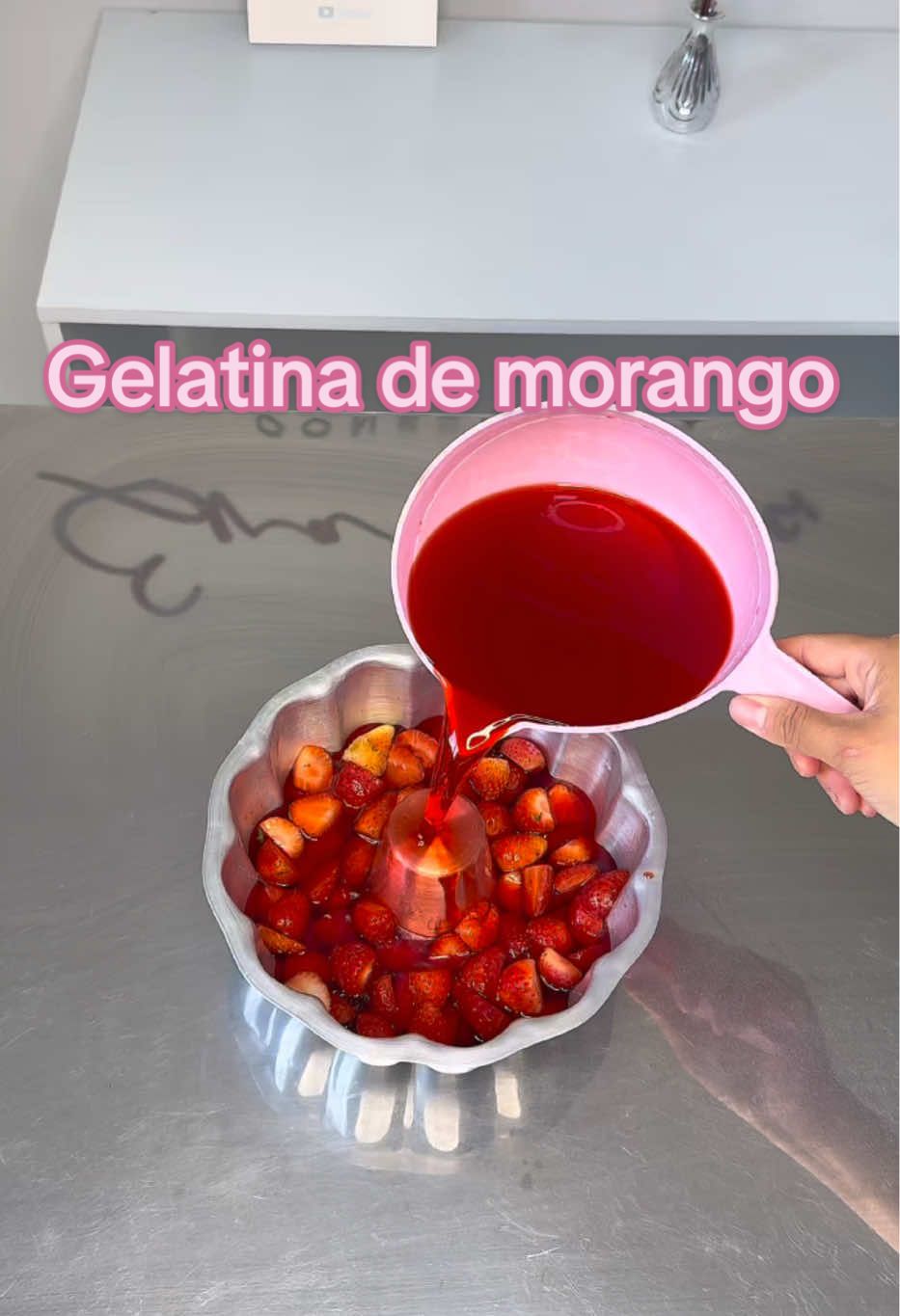 Gelatina de morango #morango #gelatinademango 