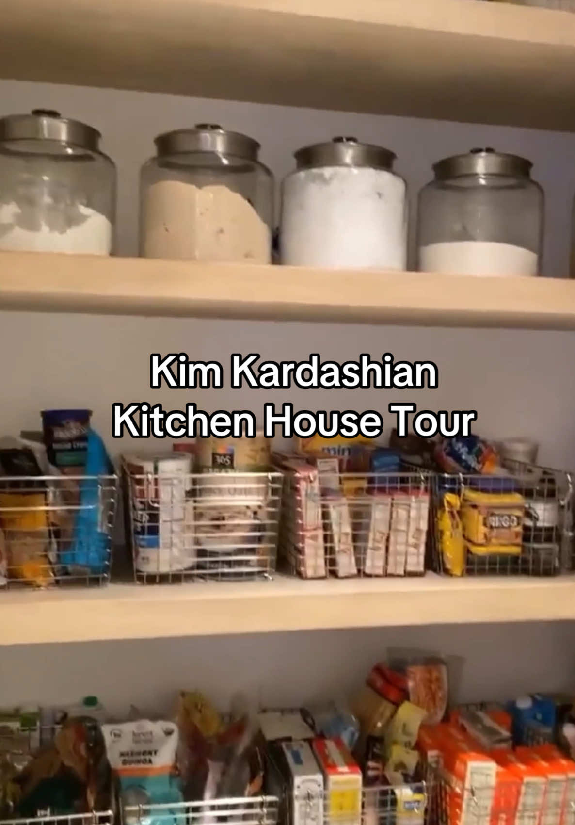 Kim Kardashian shows us her fridges and pantries #kardashians #pantryorganization #housetour #organization #kimkardashian  