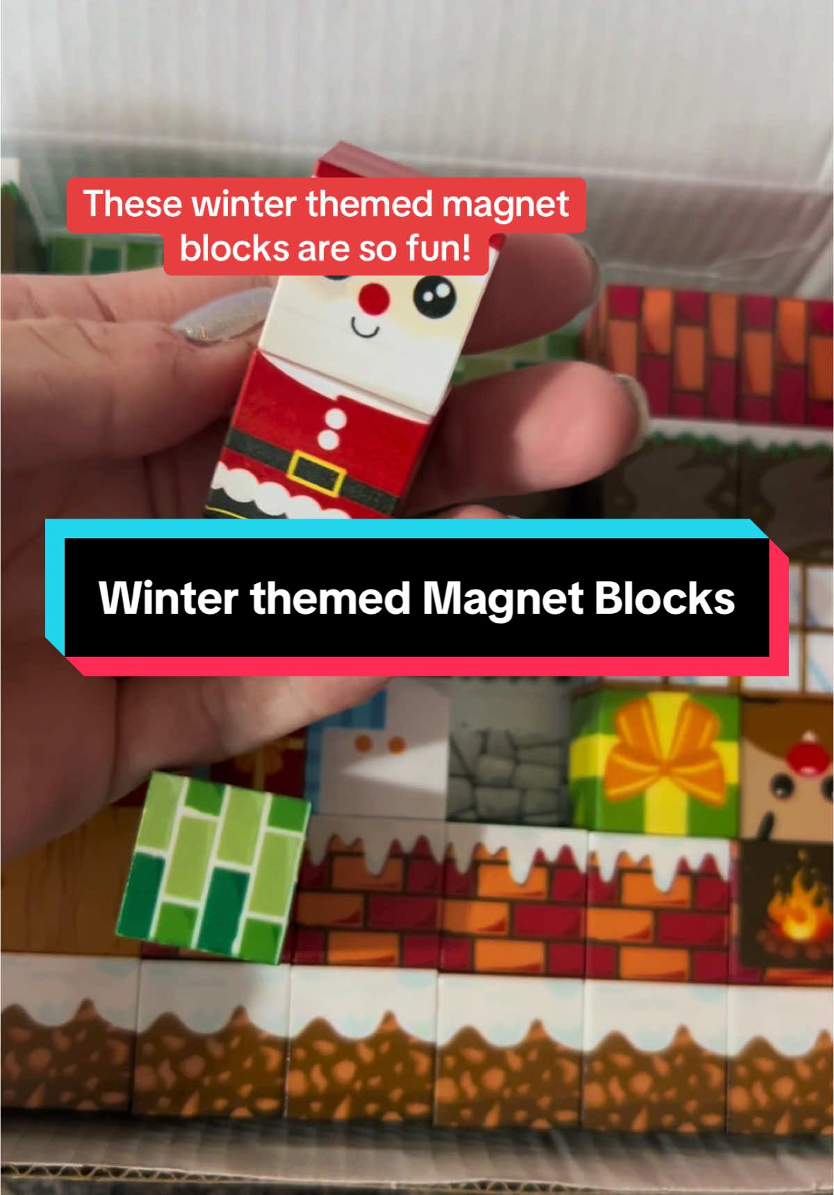 We got our boys a few different sets of these magnet blocks for Christmas this year, and they love them! This is one of their favorite sets! So much fun. Never too early to start putting stuff away for next year 🙈 #winter #christmas #magnetblocks #magnet #toys 