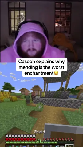 Caseoh explains why mending is the worst enchantment😂 #caseohgames #Minecraft #caseoh #caseohfunnymoments 