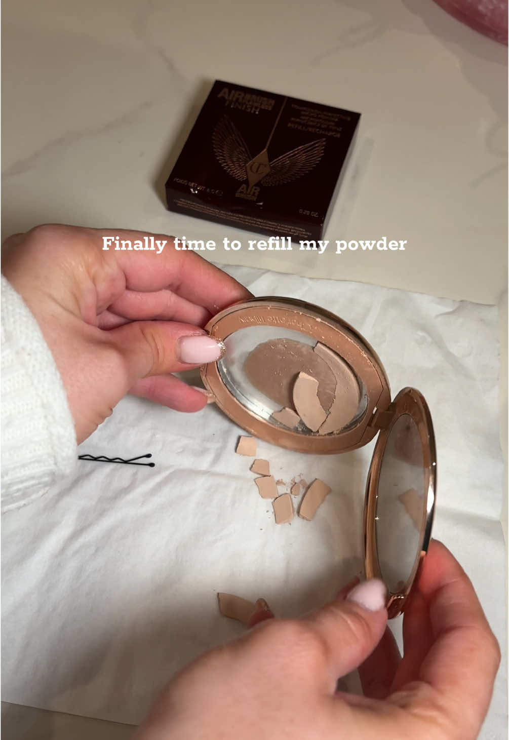 So satisfying I love doing refills  #charlottetilburypowder #airbrushpowder #makeuprefill  #charlottetilburymakeup  @Charlotte Tilbury 