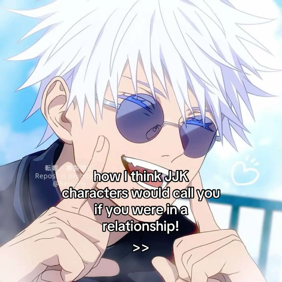 should I make a part 2? 💙 || #gojo #megumi #sukuna #yuuji #nanami #choso #geto #toji #jujutsukaisen #jjk #anitok #animetok #anime #animefyp