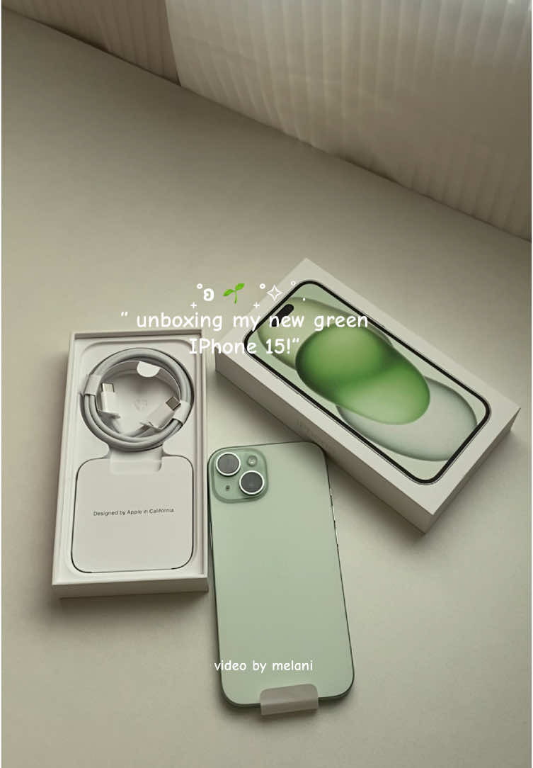 ₊˚ʚ 🌱 ₊˚✧ ﾟ. #iphone #iphone15 #unboxing #fyp 