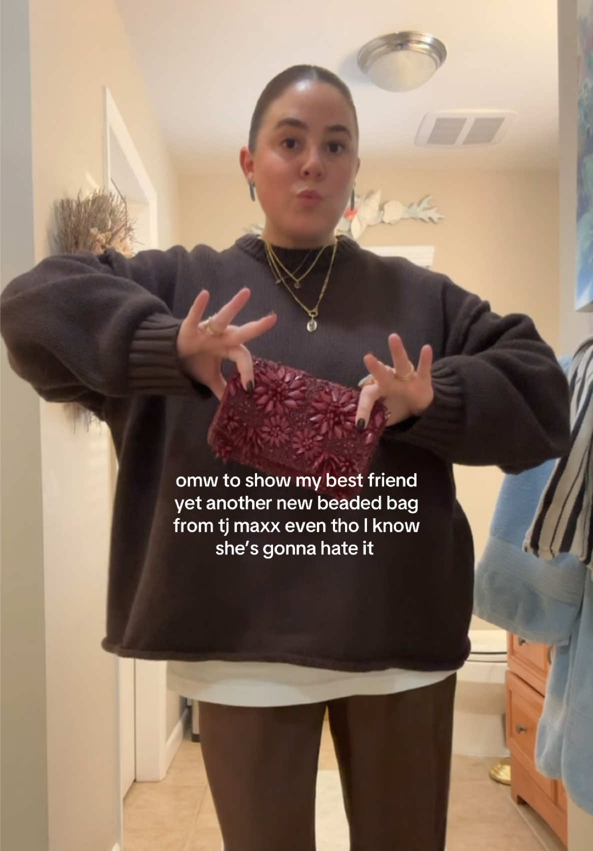 are you even best friends if you’re not complete opposites? #outfit #purse #beadedbag #accessories #outfitinspo @TJ Maxx 