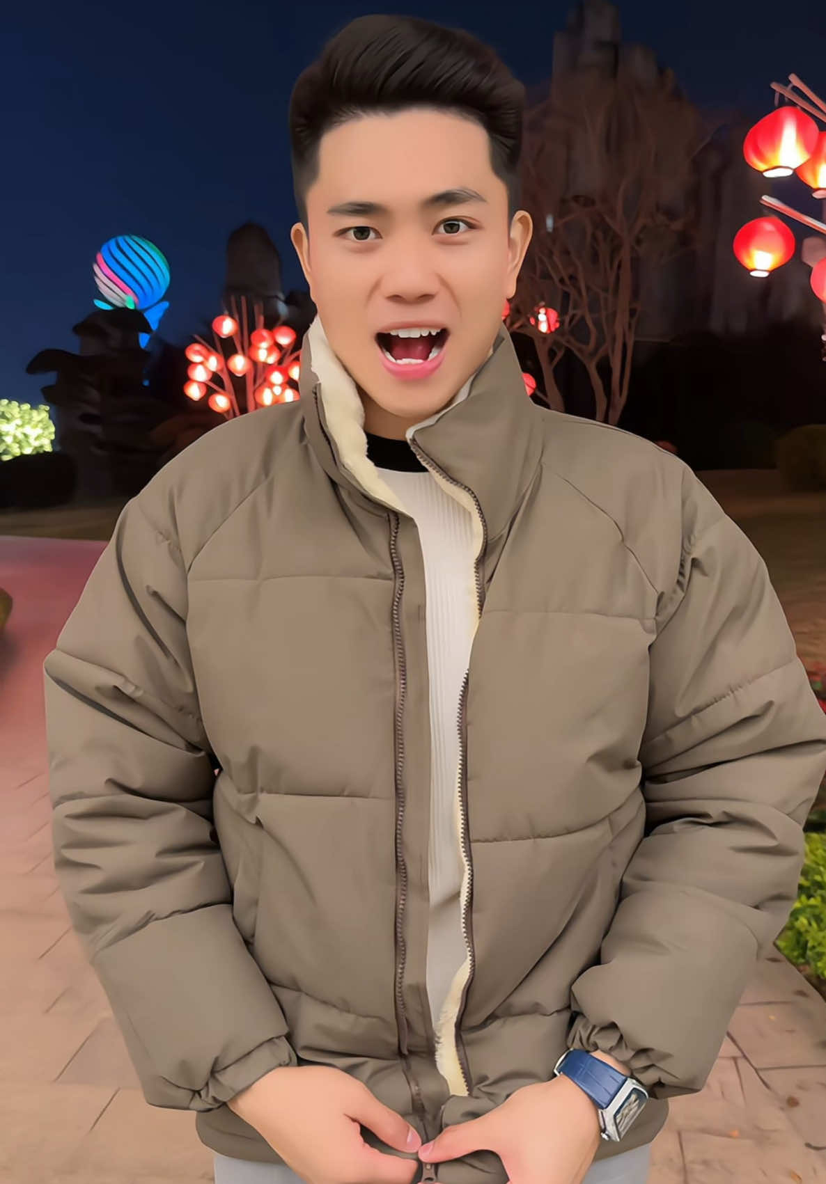 Áo phao lót lông cừu form xuông