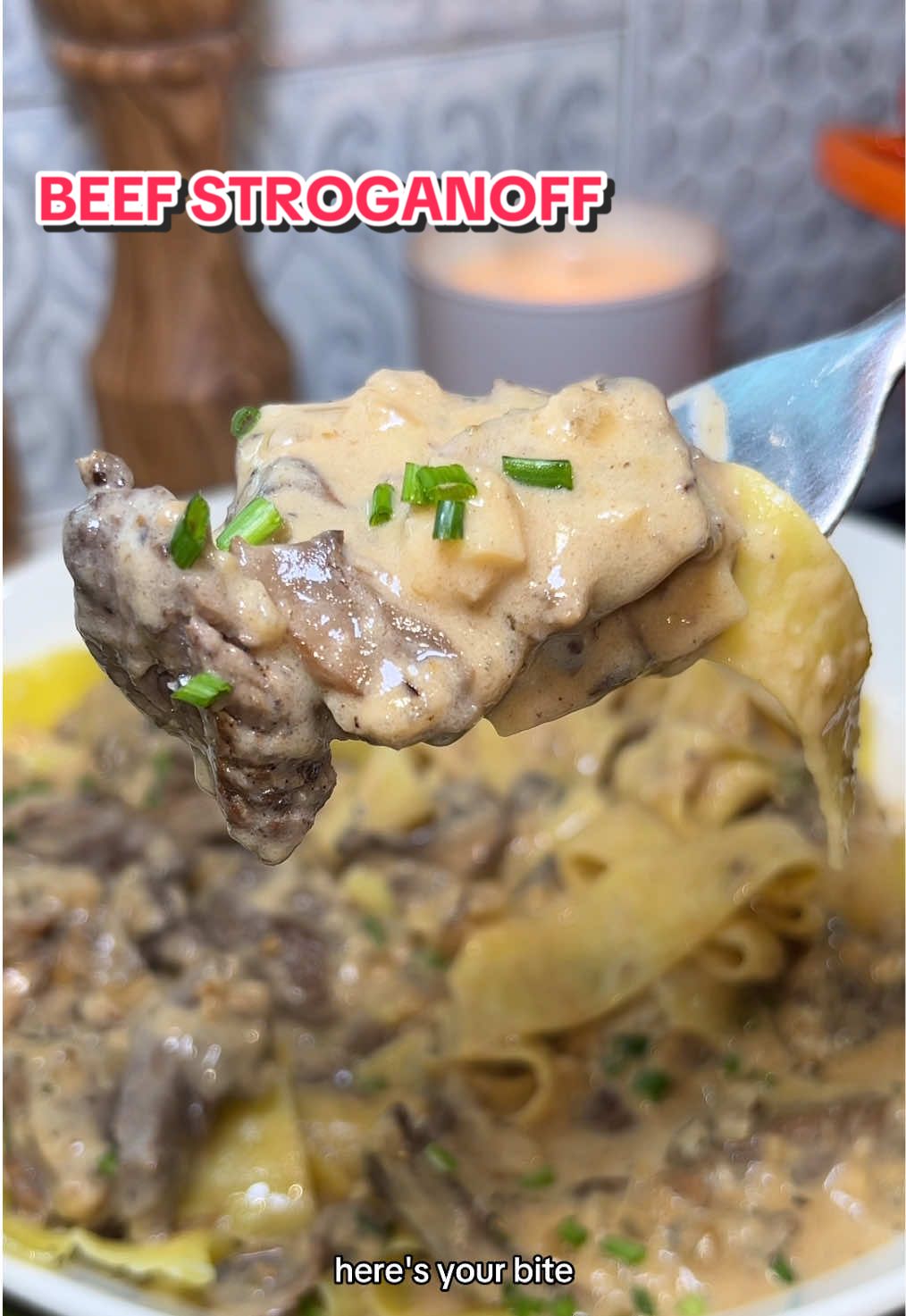 Beef Stroganoff ❤️‍🔥 Here’s how to make it: 1 - 1.5 lb beef sirloin or tenderloin, sliced into strips 2 tbsp olive oil 3-4 tbsp butter, divided 8 oz mushrooms, sliced 3 shallots, finely chopped 6 cloves garlic, minced (to taste) 1 tbsp fresh thyme, chopped 2 tbsp all-purpose flour 1/2 cup dry white wine (optional) 1 cup beef broth 1/2 cup sour cream, room temp 1/2 cup heavy cream, room temp 1 tbsp Dijon mustard @Grey Poupon  1-2 tsp Worcestershire sauce (to taste) Salt and pepper, to taste Egg noodles (I used pappardelle) Freshly grated Parmesan cheese, for garnish Fresh chives, for garnish  1. Heat 1 tbsp olive oil in a large skillet over medium-high heat. Sear the beef strips in batches until browned on both sides, about 1-2 minutes per side. Remove and set aside. 2. In the same skillet, reduce heat to medium and add 1 tbsp of butter and sauté the mushrooms until golden brown. Remove and set aside. 3. Add another tbsp of butter to the skillet and sauté the shallots with a pinch of salt and pepper until softened, about 3-4 minutes. 4. Return the mushrooms to the skillet and add the minced garlic and thyme. Cook for another minute, stirring occasionally. 5. Reduce heat to med-low. Add another tbsp of butter if needed, and sprinkle the flour over the mixture and stir to combine. Cook out the raw flour taste for a couple of minutes.  6. Deglaze the skillet with white wine, scraping up any browned bits from the bottom of the pan. Let the wine simmer for 2 minutes. 7. Pour in the beef broth, stirring to combine. Reduce the heat to low. 8. Stir in the sour cream, heavy cream, Worcestershire sauce, and Dijon mustard until smooth. Taste and adjust seasoning with salt and pepper as needed. Let the sauce simmer gently. 9. While the sauce is simmering, cook the pappardelle noodles according to the package instructions. Drain and toss with 1 tbsp of butter to coat. 10. Add the seared beef to the sauce and stir to warm through. 11. Serve the sauce over the buttered noodles. Garnish with freshly grated Parmesan cheese and chopped chives. Enjoy! #beefstroganoff #EasyRecipes #EasyRecipe #easydinner #dinner #DinnerIdeas #cooking #easymeal #recipes #FoodTok #comfortfood #winterfood #winterrecipes 