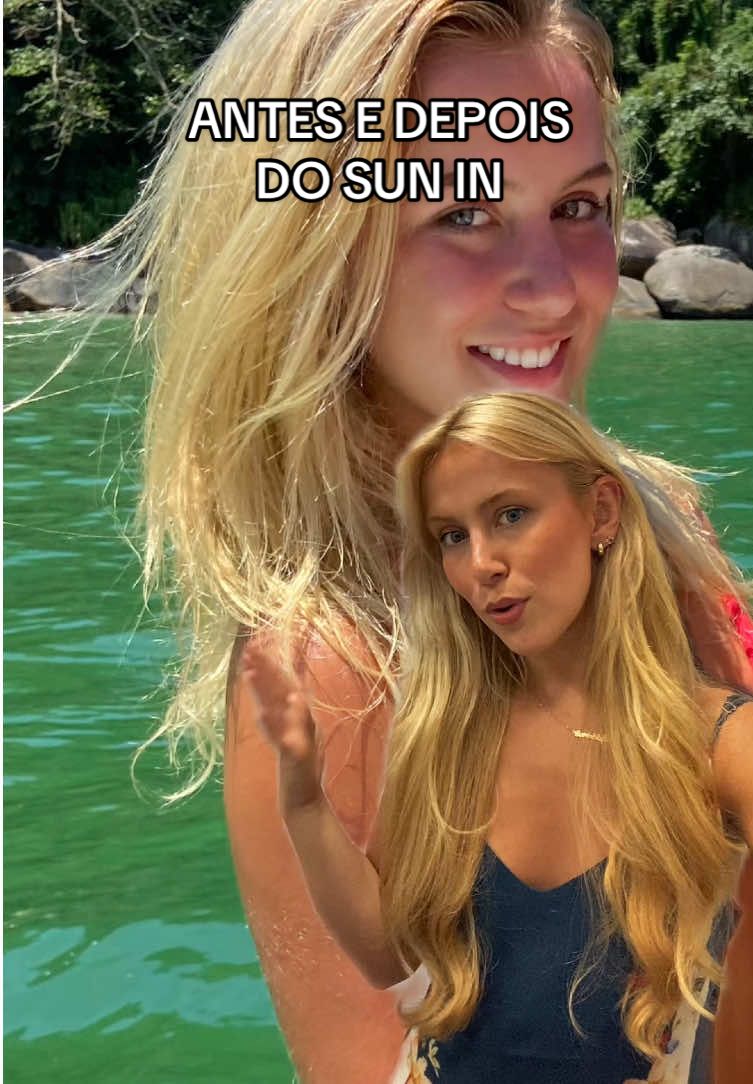 ANTES E DEPOIS DO MEU CABELO COM SUN IN! Comentem as dúvidas de vocês amigas 💘🌞 #sunin #cabeloloiro #cuidadoscomloiro #descoloracaoglobal #loirosaudavel #johnfrieda #antesedepoiscabelo 