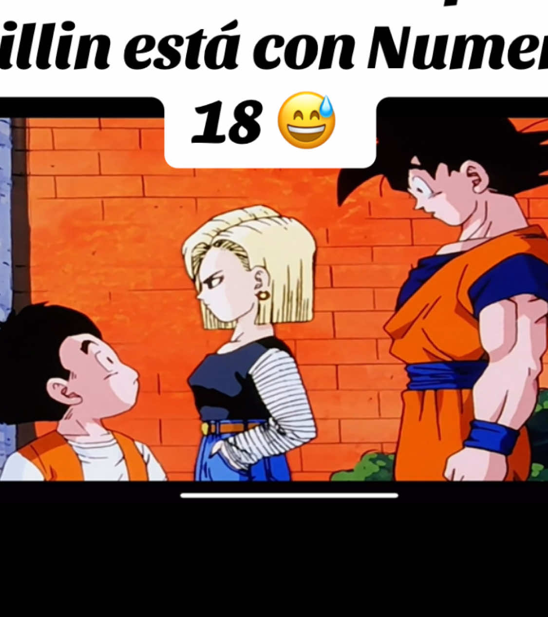 Krillin con cabello 😄 #dragonballz #dbz #Gohan #krillin #Goku #androide18 