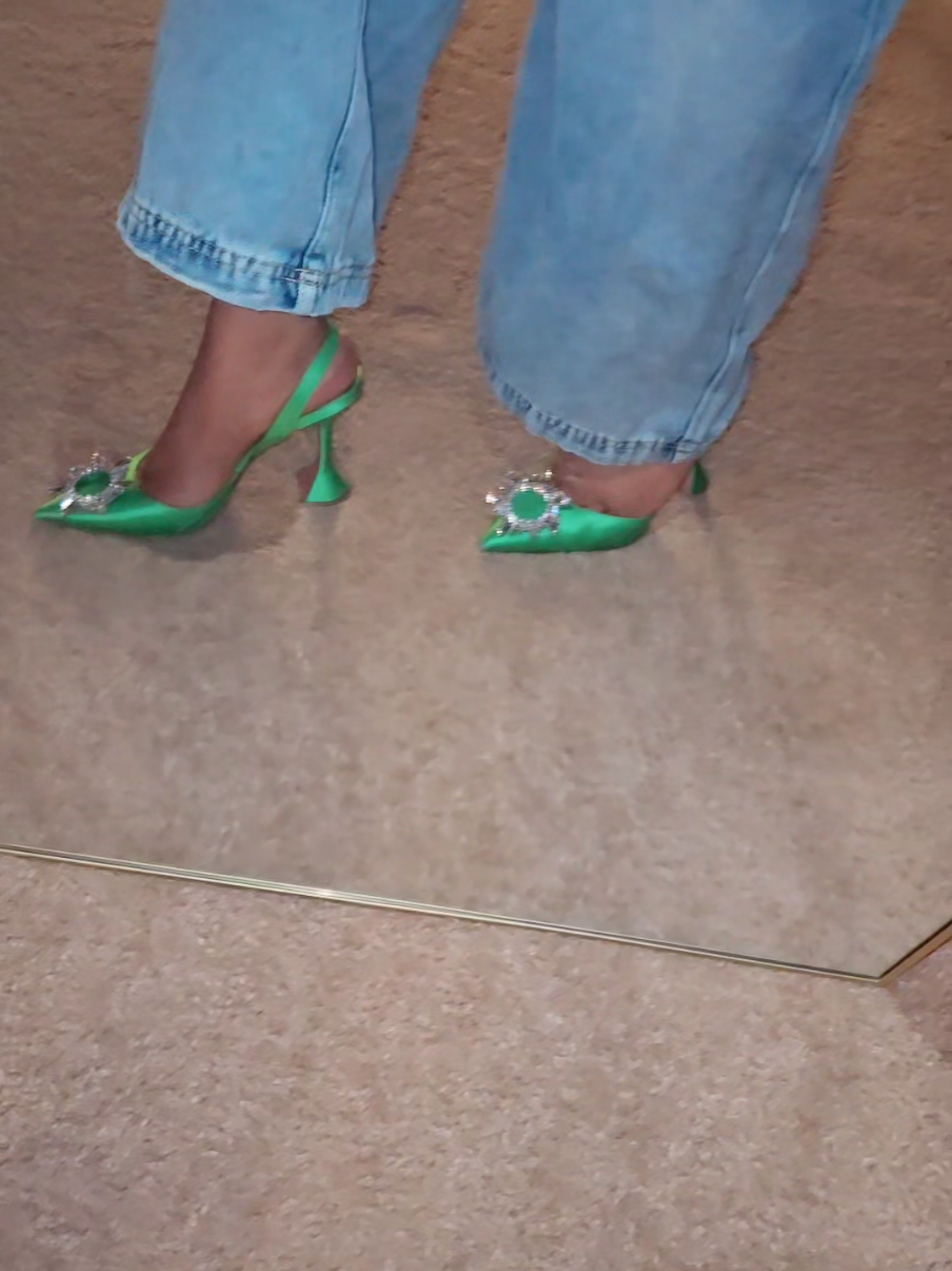 W I D E foot POV Designer Shoe Try-on ft Amina Muaddi Begum 95mm Slingbacks  @AMINA MUADDI #fashion #fashiontiktok #shoesforwidefeet #designershoesforwidefeet #teamworkmakesthedreamwork #teamwork #begum #aminamuaddi #aminamuaddibegum #shoehaul #shoetryon #shoereview #discounteddesigner #womensshoes 