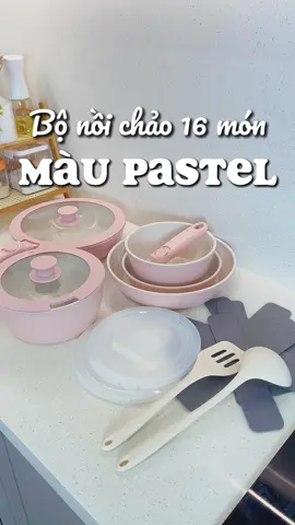 Bộ đồ bếp màu hồng cho bạn nào thích nấu ăn #ngocminreview #LearnOnTikTok #tiktokshoptet #bonoichaochongdinh 