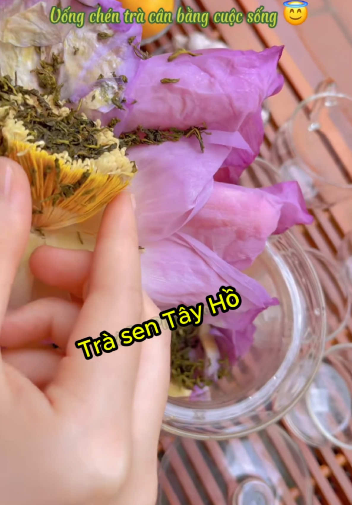 Cùng pha ấm trà sen Tây Hồ cùng mình nhé #trà_sen_bách_diệp_hồ_tây #trasen #trà 