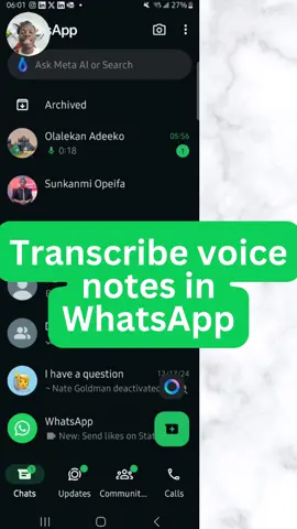 Transcribe voice notes in WhatsApp