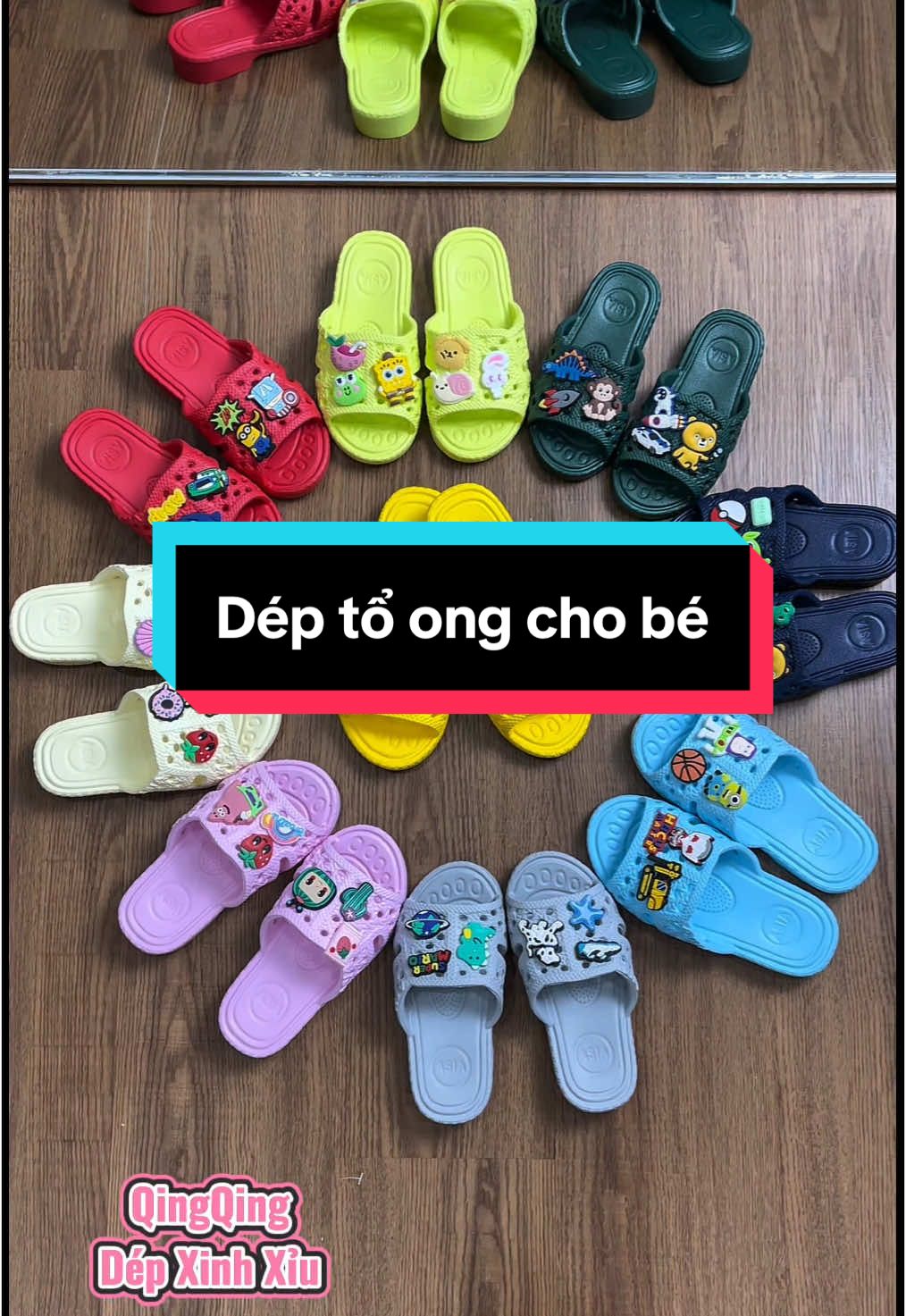 Dép tổ ong ASIA cho bé kèm 6 sticker xinh #deptoong #deptoongchobe #depchobe #deptapdi #qingqingdepxinhxiu #xuhuong 