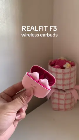 active noise cancelling earbuds + it’s pretty color! 💗 #realfitf3 #earbudswireless #earbuds #viral 