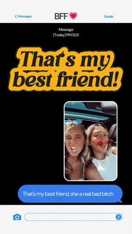 That‘s my best friend 💗🎶  Cute 💬 imessage interface template.  ⚠️Thats not me, pictures are not mine. Its for you to see how the template could look like with your own content 🤝 Please use and share 🫶 #bestfriend #bff #lyric #nickyminaj #song #imessage #message #interface #capcut #capcut2025 #template 