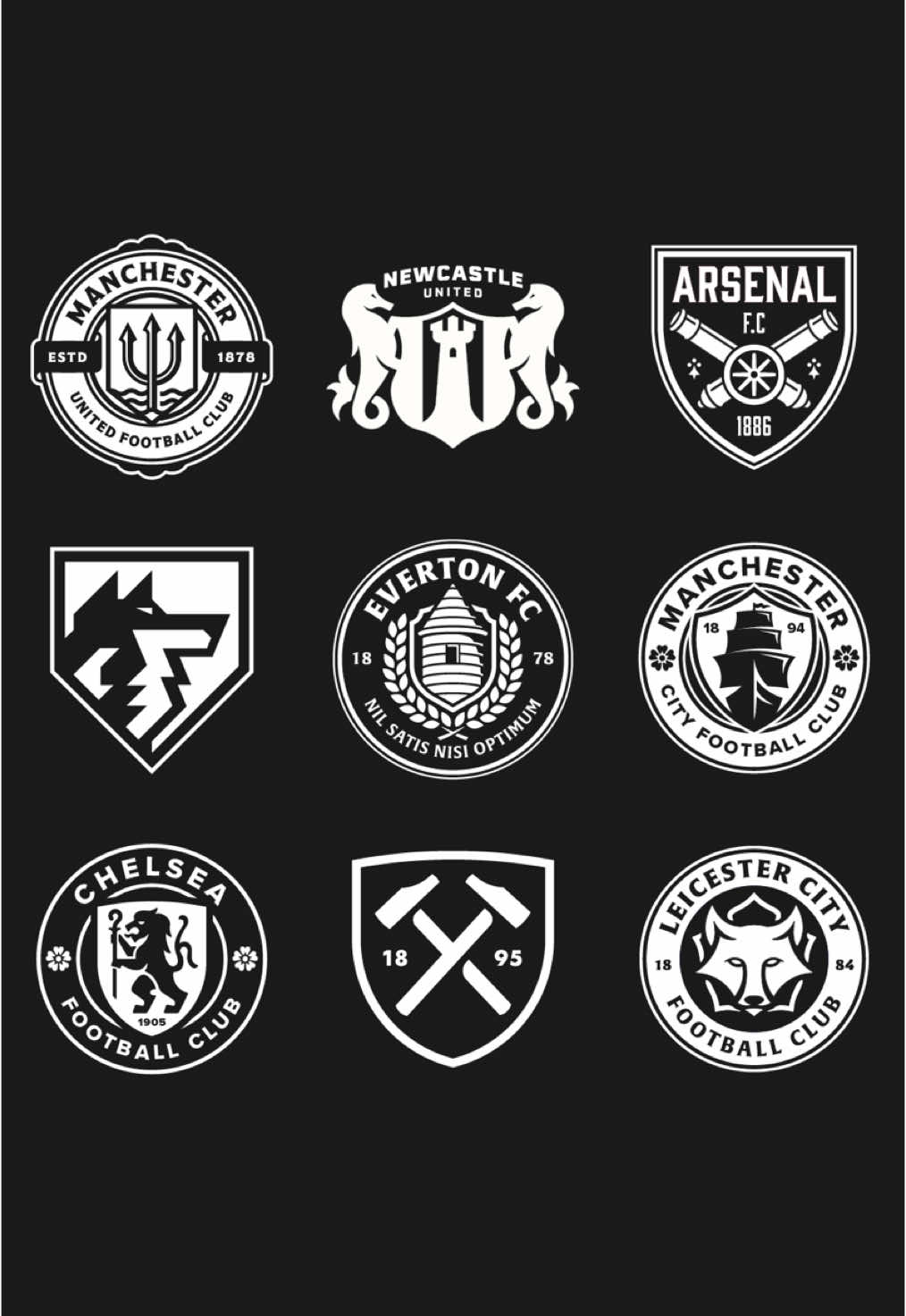 If English Clubs were in the MLS... All of my 2024 MLS rebrands. Rebranding English football badges in the minimalist style of the MLS. Also PS, I want to thank all my clients I worked with in 2024, I worked with so many amazing people on some awesome projects! • Which one is your favourite of 2024? • Which clubs do you want to see in 2025? #manu #wolves #arsenal #everton #mancity #chelsea #westham #leicester #newcastle #football #Soccer #MLS #badgedesign #badge #design #graphicdesign #branding #logodesigns #logo #typography #adobeillustrator #illustrator #brandidentity #rebrand #mockup