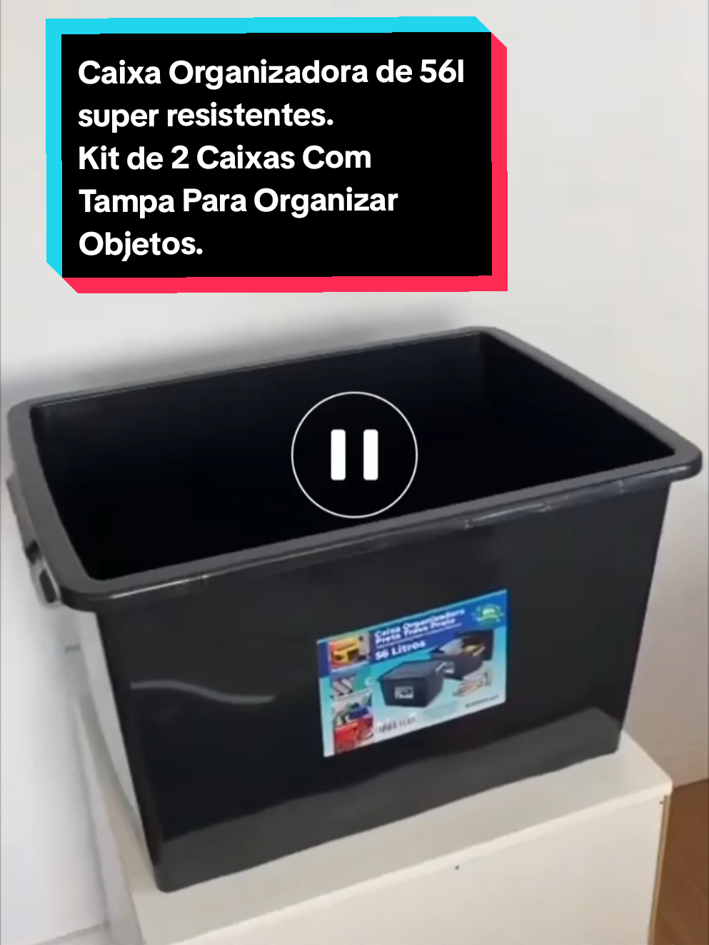 Caixa Organizadora de 56l super resistente. Confira 2 Caixas Com Tampa Para Organizar Objetos Tamanho Grande 56l por R$89,99 Comente EU QUERO e receba o link.  #caixaorganizadora  #achadinhos  #achadinhosshopee