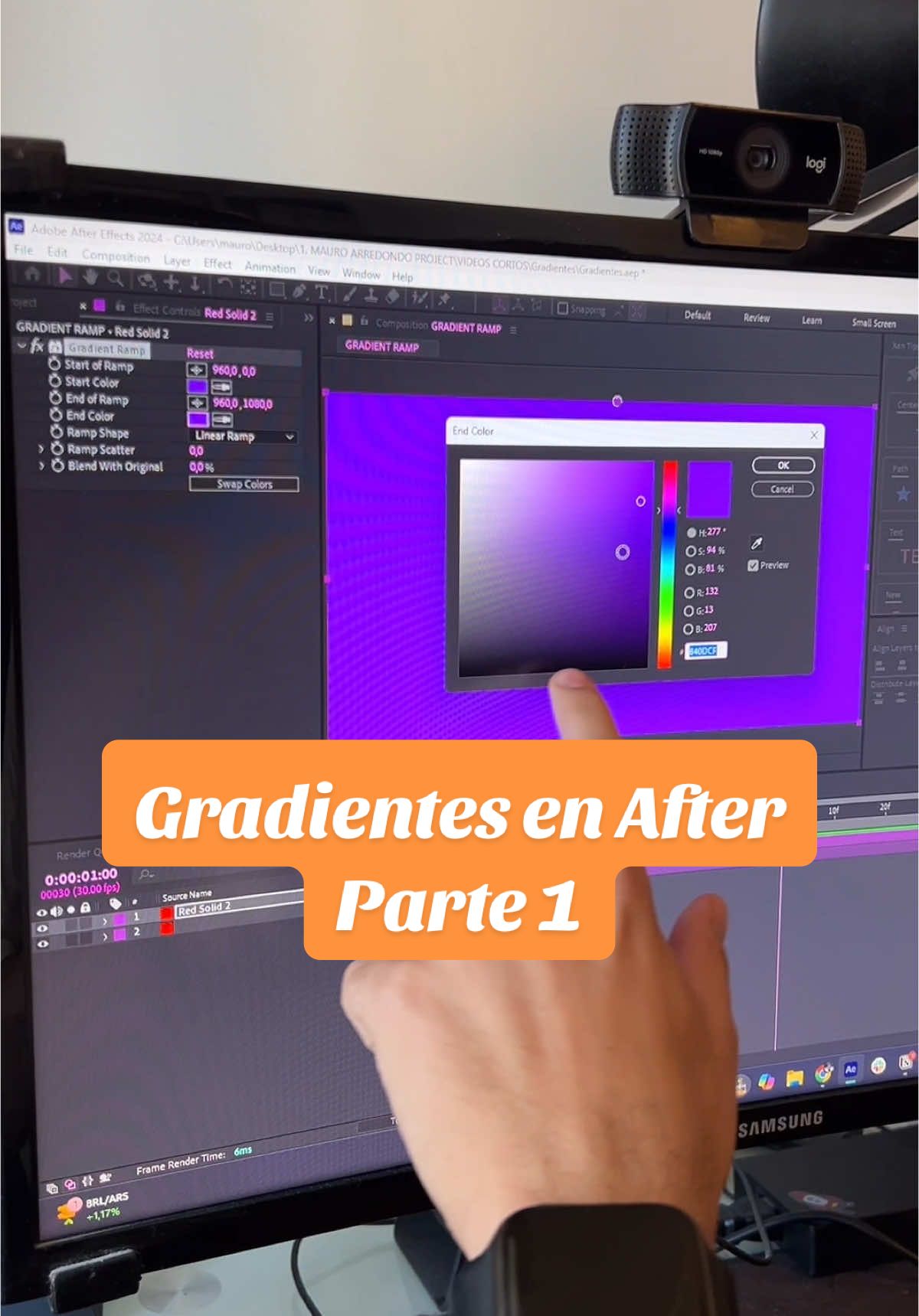 Gradientes en After Effects súper fácil parte 1 #aftereffects #motiongraphics #adobe #gradient #videoediting 