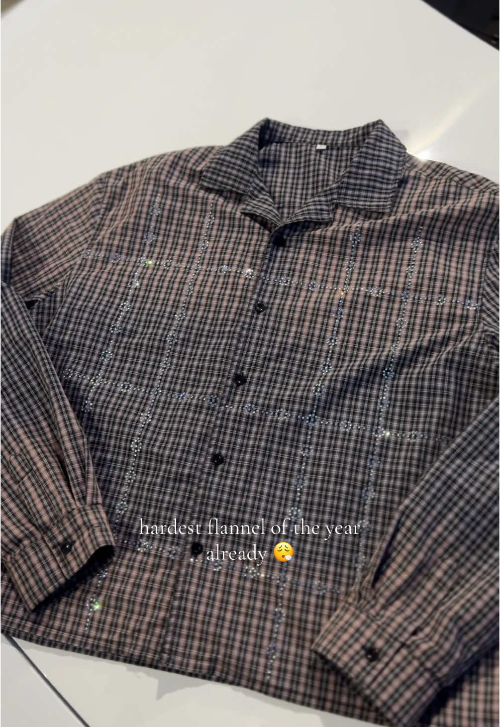 #fyp #sample #clothingbrand #flannel #rhinestone