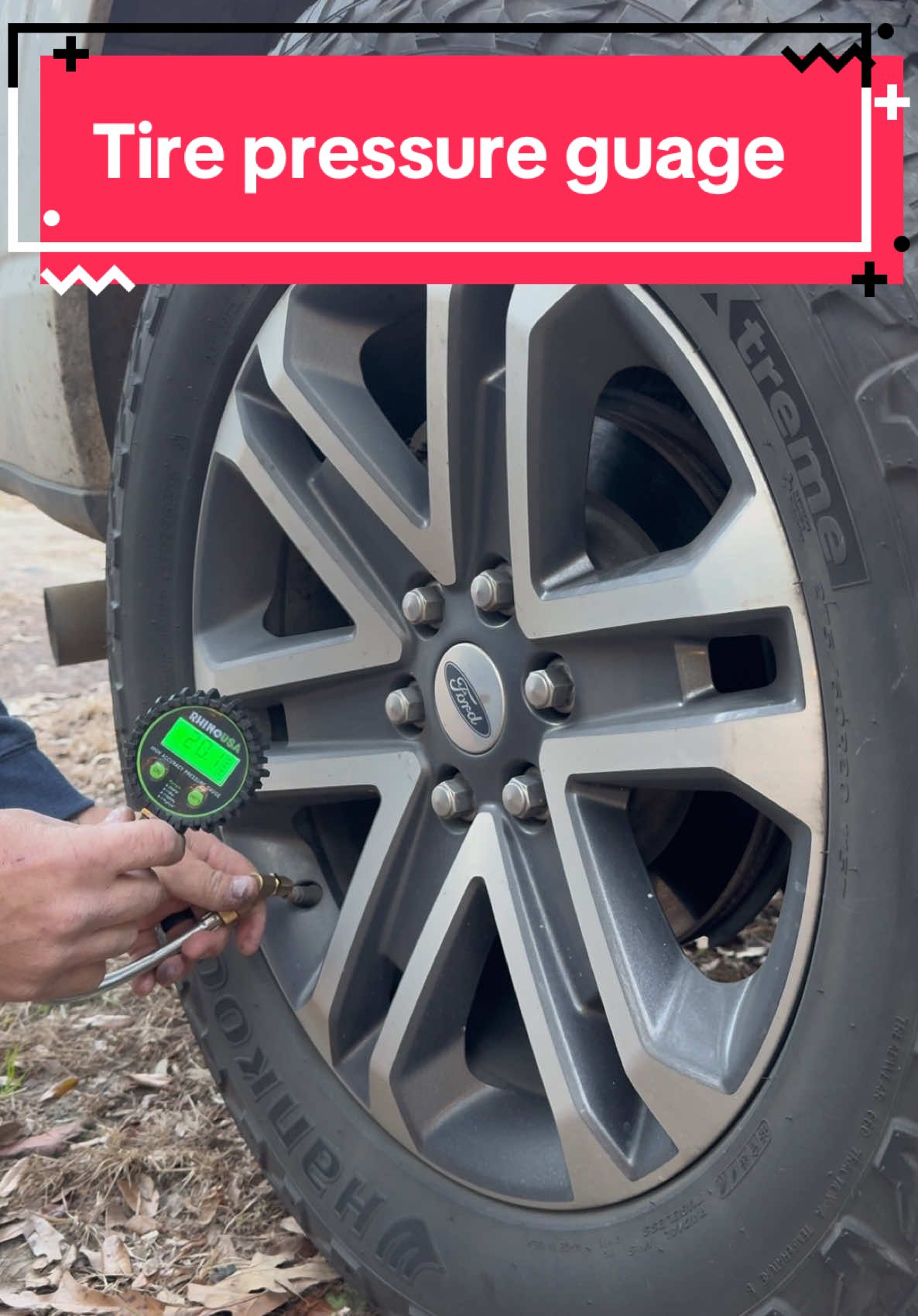 With cold weather comes deflated tires and if your vehicle isn’t equipped with tire sensors, you need this Tire Pressure Gauge from Rhino USA. #tirepressure #guage #flattire #flattirecheck 