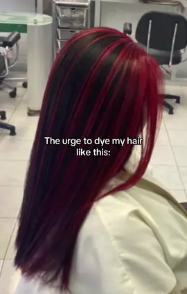 IVE BEEN THINKING ABOUT IT FOR AGES BUT IDKKKK ITS SO CUTE | Tags: #hair #straighthair #straighthairstyle #redhair #blackhair #dyedhair #dye #blackandredhair #skunkhair #skunkhaircolor #blackhairwithhighlights #fyppppppppppppppppppppppp #relatable #repost  