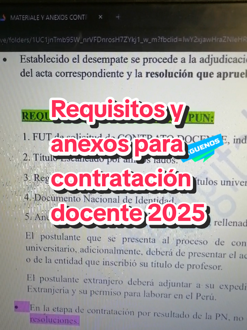 Requisitos y anexos para contratación docente 2025 #profesorestiktok #peru #educacion #carrerapublicamagisterial #contrataciondocente2024 #secundaria #inicial #primaria #maestrosperuanos #contratodocente 