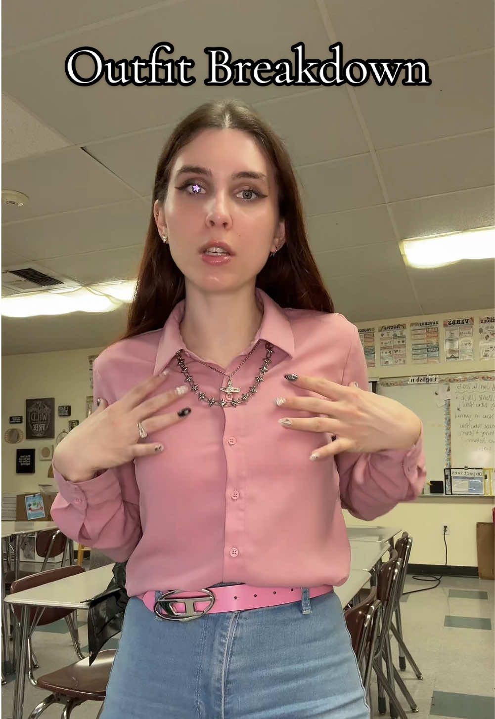 Outfit Breakdown 💕  . Shoes: @CHARLESKEITHOFFICIAL  Top: @FOREVER 21  Belt: @italist_official @Diesel  Pants: @FashionNova  Jacket: @aelfriceden_official  . BTW I’m safe from the Los Angeles fires, but schools are closed for now! This was recorded Monday 🫶 . #fashion #OOTD #style #teacher #teacherfashion 