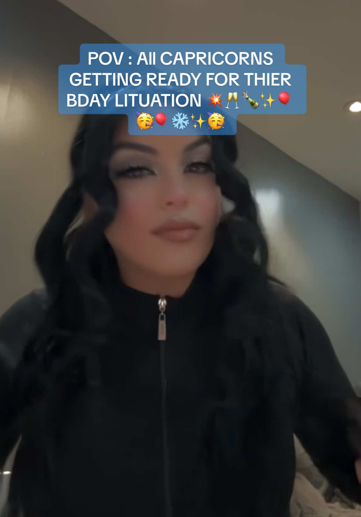 Capricorns be like 🍾🥳🎈✨❄️🥰🌹🥂🍸✨✨✨✨✨❄️🍾🎊☺️ #fyp #foryoupage #foryou #makeup #bdayglam #bdayglam #iceymakeup #icey #capricornszn #thegoat #capricornio #capricorn #capricorn♑️ 