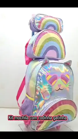 Material Escolar 📚 🎒  Achei na Shopee 🧡 Kit mochila gatinha 😻 Comenta 
