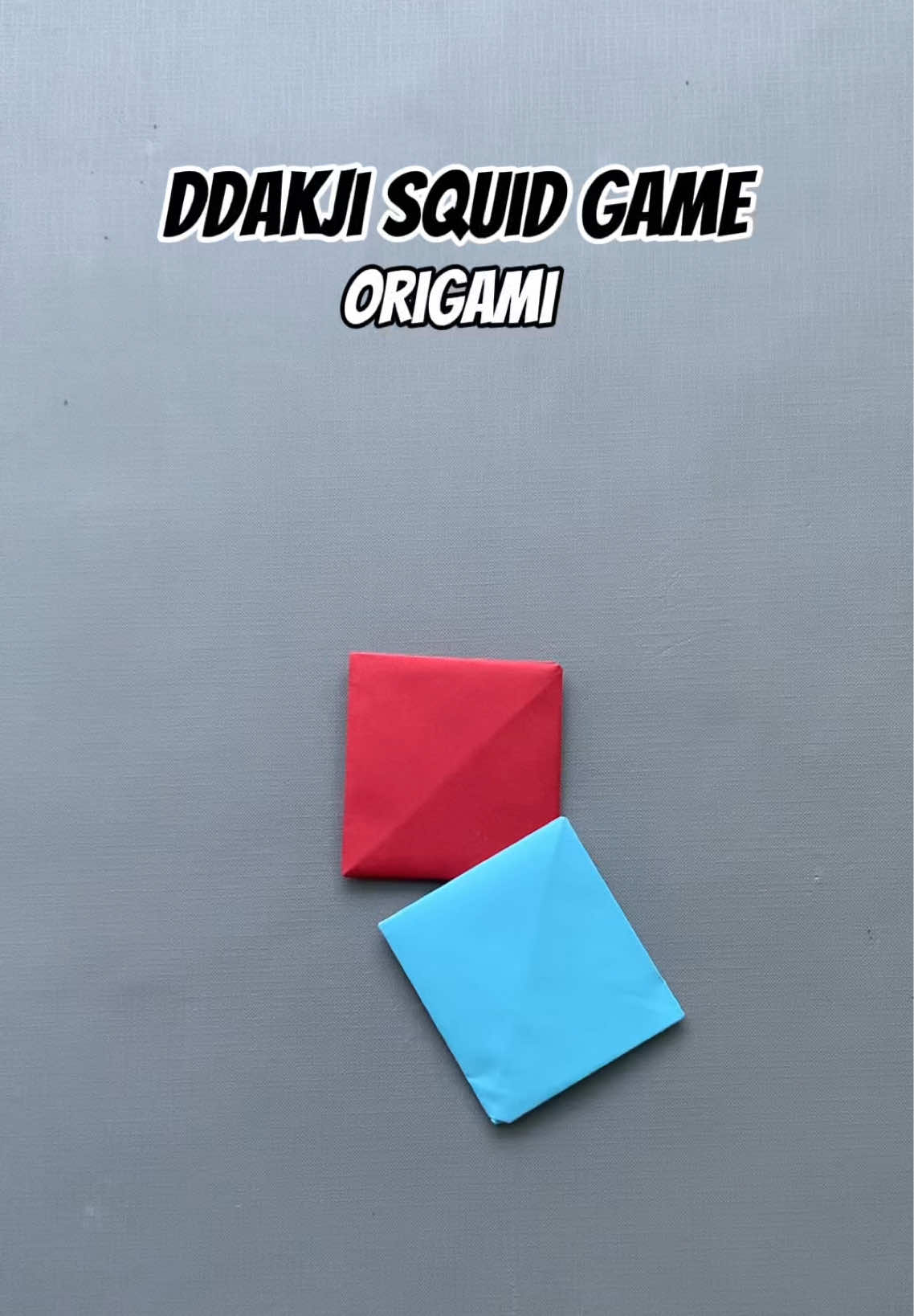 How to make Ddakji paper 🟥 🟦, Ddakji from Squid game origami easy, Diy Ddakji #vvvreview #papercrafts #DIY #origami 