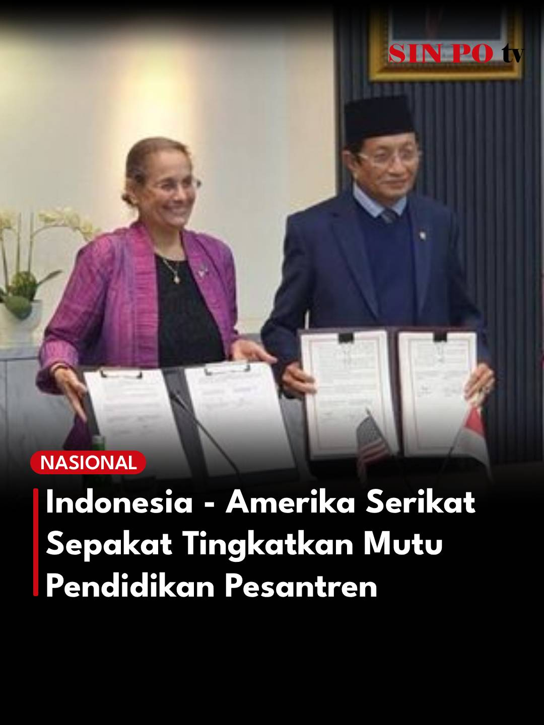 Indonesia - Amerika Serikat Sepakat Tingkatkan Mutu Pendidikan Pesantren. Untuk meningkatkan kualitas pendidikan di lingkup pendidikan Islam di Indonesia, pemerintah dalam hal ini Kementerian Agama menjalin kerja sama dengan Amerika Serikat melalui program beasiswa dan pertukaran pelajar antar kedua negara. Salah satu isi dari kerja sama ini yakni pemberian beasiswa 