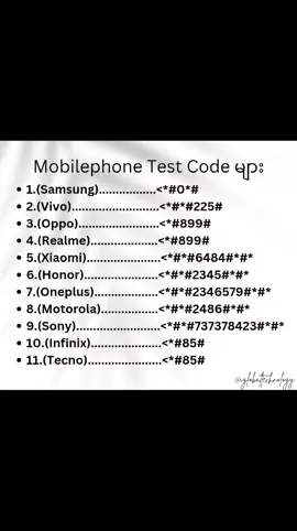 Mobile Phone test code များ မိတ်ဆွေက Mobile-phone တစ်လုံးအသစ်ဝယ်တာပဲဖြစ်ဖြစ် Use Second Phone တလုံးဝယ်တာပဲဖြစ်ဖြစ် ဖုန်းမှာပါတဲ့ Specification အသေးစိတ်ကိုစစ်လို့ရနိုင်မယ့် test code လေးတွေပါခင်ဗျ။ မသိသေးသောမိတ်ဆွေများအတွက် တစုတစည်းတည်း ပြုလုပ်ပေးထားပါတယ်။  ကျွန်တော့်ရဲ့ချန်နယ်လေးတွေမှာဆိုရင်ဖြင့် နည်းပညာနဲ့ပတ်သက်တာလေးတွေကိုအမြဲတမ်းမျှဝေပေးနေတာဖြစ်တဲ့အတွက် ကျွန်တော့်ရဲ့ ချန်နယ်လေးတွေကိုလည်း  Like & Share လေးလုပ်ပြီးကူညီပေးကြဖို့ တောင်းဆိုလိုက်ပါတယ်ခင်ဗျ။🥰🥰🥰 ကျွန်တော်ကတော့ နည်းပညာနဲ့ပတ်သက်တဲ့ အကြောင်းအရာများစွာအမြဲတမ်းတင်ဆက်ပေးနေတဲ့ Ai_Global_Technology ပဲဖြစ်ပါတယ်ခင်ဗျ။🥰🥰🥰 YouTube Channel link  #https://www.youtube.com/channel/UCEXPRLFcGdB8NmrrTut6Wwg TikTok Channel link  #tiktok.com/@aiglobal8744790434985 Telegram Channel link  #https://t.me/UCEXPRLFcGdB8NmrrTut6Wwg #Mobile_Phone_Testing_Code #Ai_Global_Technology #ai_global_technology 