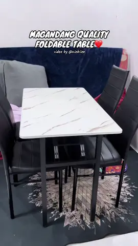 GUSTO KO ANG QUALITY KAYA RECOMMENDED KO ITONG FOLDABLE TABLE NA GINAGAMIT NAMIN AS DINING TABLE KASI KASYA ANG 4 SEATERS DITO SA NAPILI KONG SIZE NA TABLE; ANG SIZE NITO AY L100xW60xH70 NA COLOR WHITE MARBLE FOLDABLE TABLE❤️ #table #diningtable #studytable #officetable #foldabletable #Home #fyp #fypシ #niebiiee 