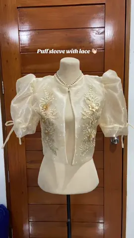 Puff sleeve bolero with lace! 🥳🥰 #puff #sleeve #bolero #lace #maganda #binibini #top 