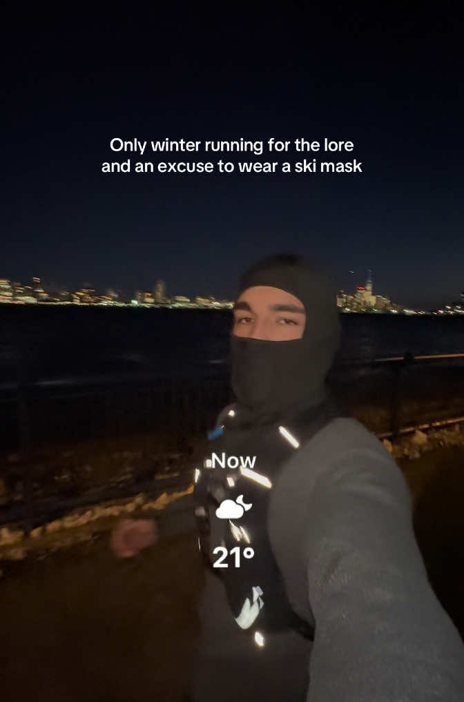 45% for the lore 50% for the sheisty 5% for the cardio #Running #run #runtok #winterrunning #skimask #drip 