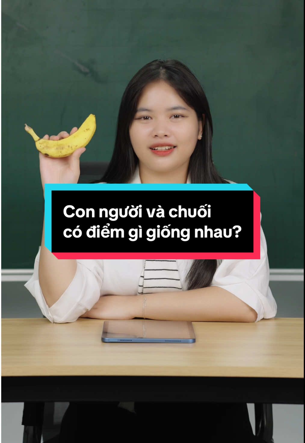 Con người và chuối có điểm gì giống nhau 🍌🤔 #sinhhoctramy #xuhuong #sinhoc #fyp #capcut #viral 