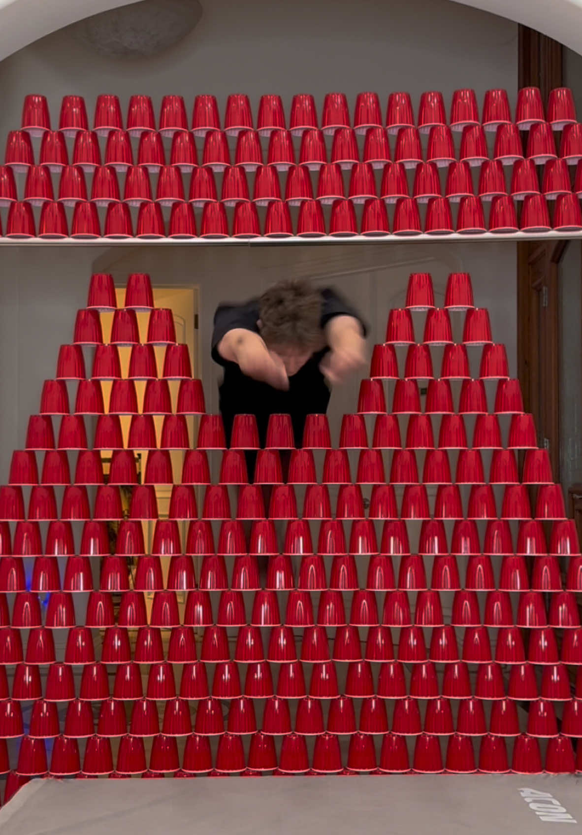 Jumping through the cups challenge 😂