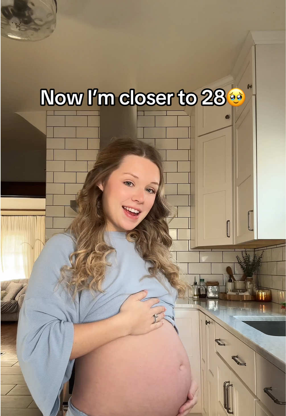 Well that was a big jump😂 28 weeks with our sweet girl🩷 #pregnant #pregnantlife #pregnanttiktok #pregnantbelly #pregnancytiktok #pregnancy #fyp 