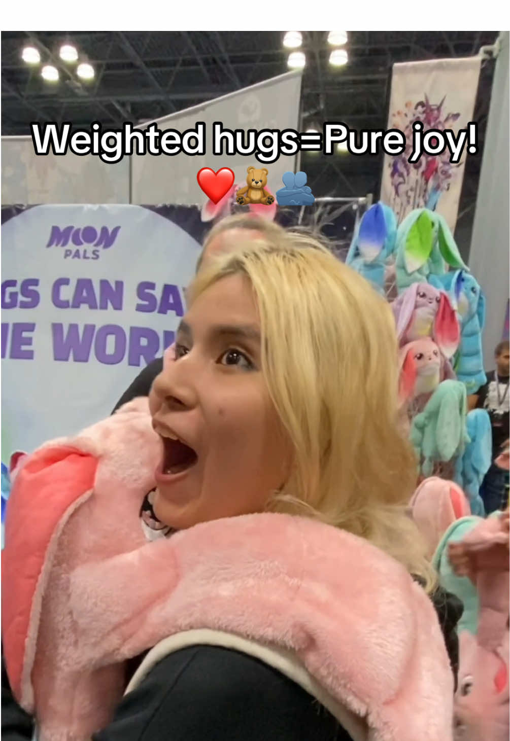 Everyone was completely AMAZED by how wonderful Moon Pal’s weighted hugs feel!🥰🫂🥹  #moonpals #weightedstuffedanimal #hugs #Love #fyp #anime #lol 
