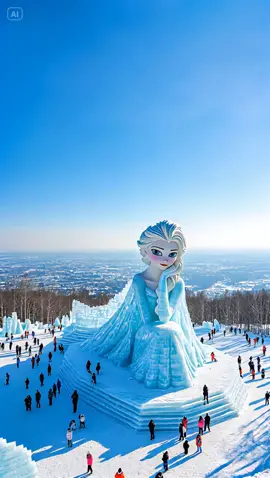Welcome to Elsa‘s Frozen Word!❄️❄️🌁##funny##fyp##videoviral##foruyou##frozen##disney##icesculpture