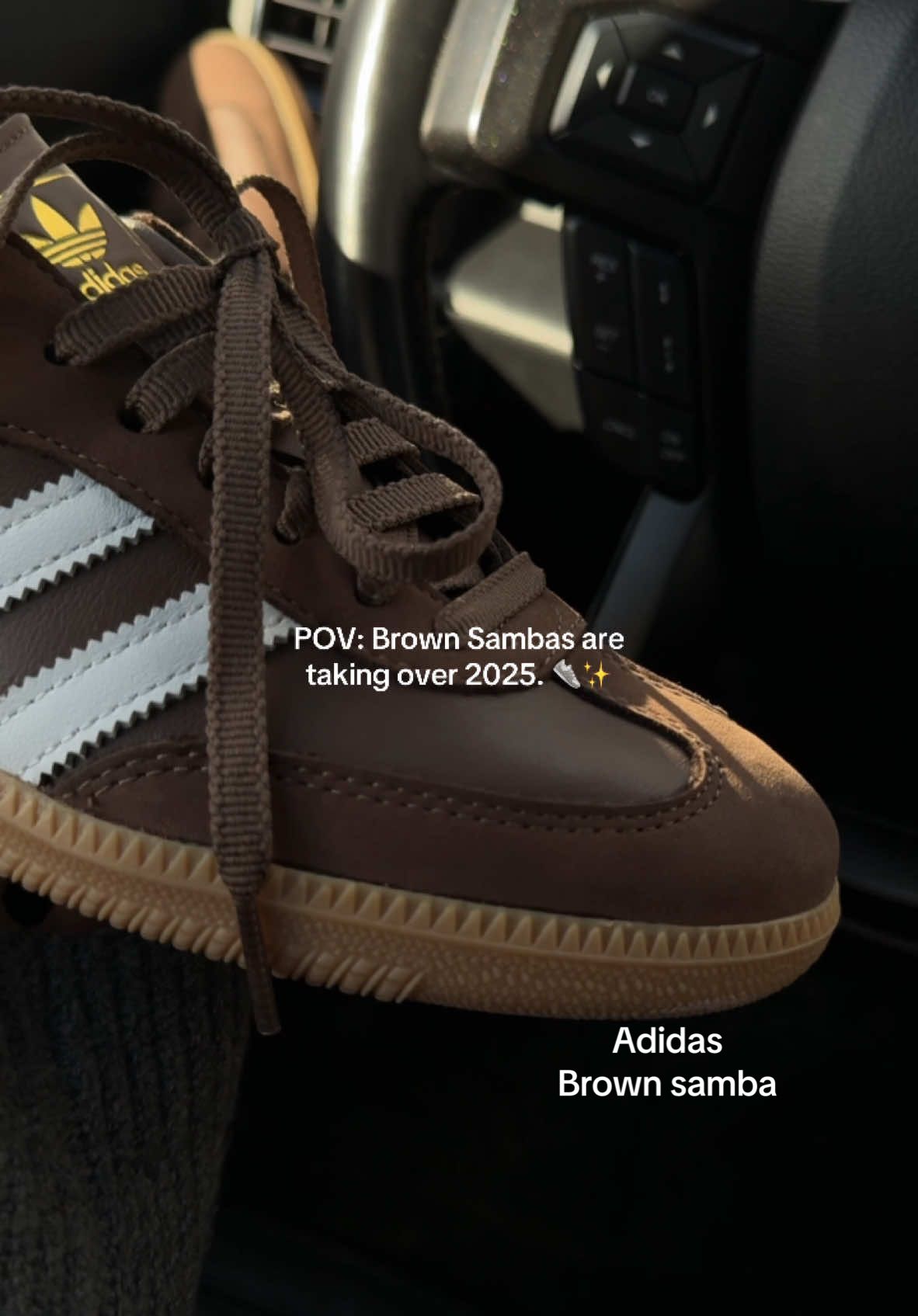 These brown Sambas are all you need in 2025. 👟 #AdidasSamba #SneakerStyle #adidas #adidasoriginals #casual #brownsambas  #samba #musthavesneakers #newsneakers #brownaesthetic #obsessed #fyp≥ #2025trends @adidas 